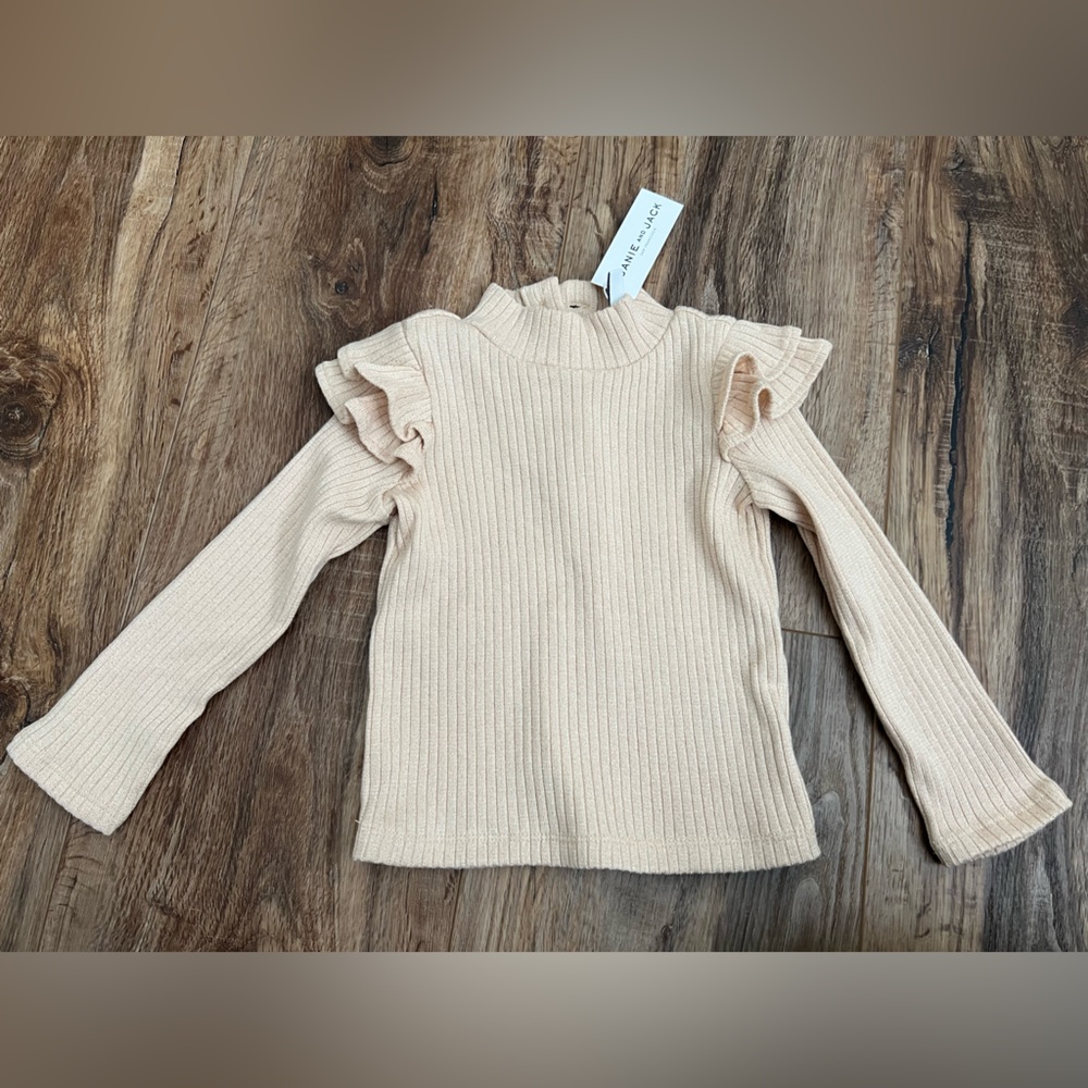 NWT Janie and Jack Sparkle Ribbed Ruffle Top